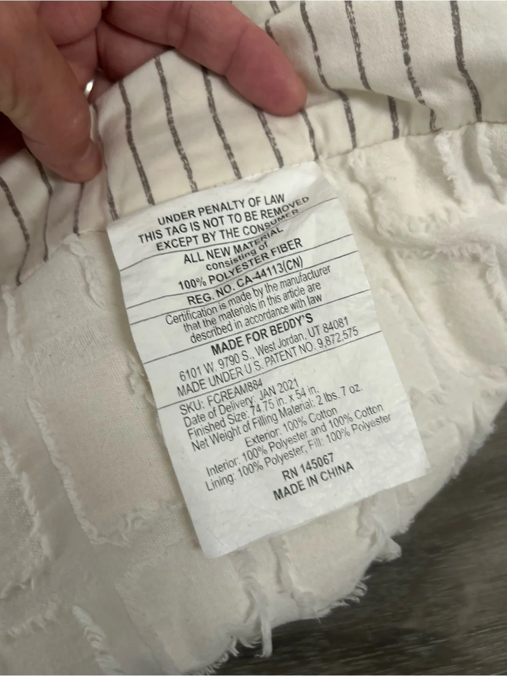 Beddy's Full Size *Bottom Only* Base Sheet White Modern